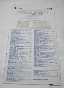 DOD ENROUTE  LOW ALTITUDE AERONAUTICAL CHARTS  April 1993 L-24 L-23 - Picture 1 of 2