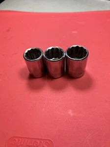 Craftsman - Lot Of 3 Shallow Sockets,1/2" Drive, (EE Series) 3/4”, 13/16” & 7/8” - Picture 1 of 4