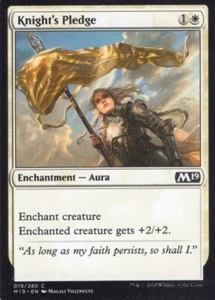 KNIGHT'S PLEDGE 019/280 CORE SET 2019 M19 MTG MAGIC NM - Picture 1 of 1