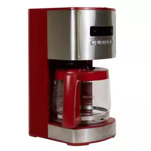 KENMORE Coffee Maker 12-Cup Programmable Stainless Steel Red w/ Reusable Filter - Picture 1 of 6