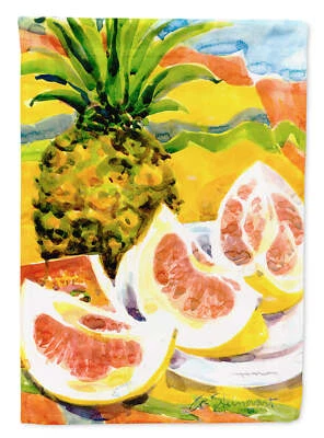Caroline's Treasures Pineapple Fresh Fruit Summer Canvas House Flag 6026CHF - Image 1 of 3