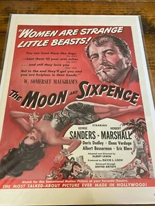 Vintage 1942 George Sanders The Moon And Sixpence Movie ad - Picture 1 of 1