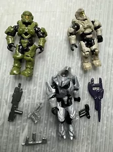 Mega Construx HALO FIGURE LOT/3 UNSC Spartan Green Scout Tan silver Covenant - Picture 1 of 11