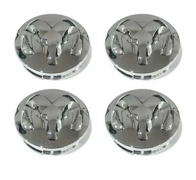 Four pieces Dodge Ram 1500 Chrome Wheel Hub Center Caps Covers 63mm 2013-2019 - Image 1 of 2