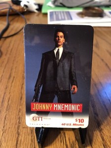 GTI Telecom Telecard Phone Card Johnny Mnemonic Keanu Reeves SAMPLE CARD!