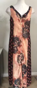Maxi Vestido Soft Arround Mujer XSP Óxido Floral Sin Mangas Buttin Frontal D - Imagen 1 de 11