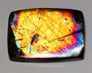 37Ct 5X22X29 mm Natural Purple Spectrolite Labradorite FancyCabochon Gem QG-153 - Picture 1 of 2