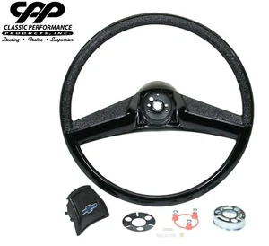 67-72 CHEVY C10 C20 AFTERMARKET REPLICA SMALLER 15" STEERING WHEEL BLACK - Picture 1 of 7