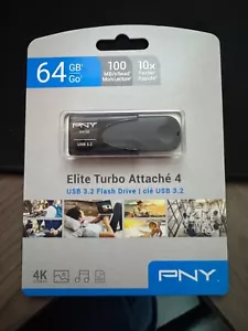 PNY - Elite Turbo Attache 4 64GB USB 3.2 Flash Drive - Black - Picture 1 of 2
