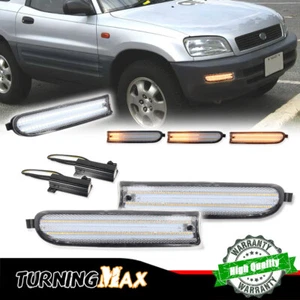 2PC Front Clear Switchback LED Parking Signal Lights For 96-97 Toyota Rav4 Rav 4 - Picture 1 of 12