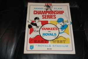 Programa de béisbol 1976 New York Yankees at Kansas City Royals Alcs como nuevo - Imagen 1 de 3