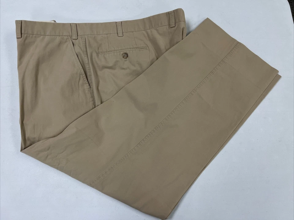 ВЕСНА/ЛЕТО большой и высокий Hiltl мужской бежевый хлопок смесь Chino брюки 44 X 29 $258 - Изображение 1 из 4