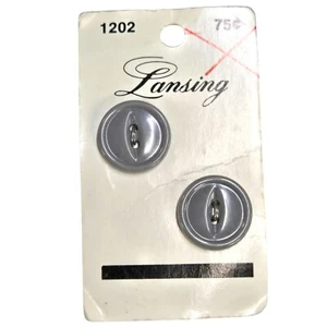 Lansing Vintage Buttons Grey 3/4" #1202 Decorative Sewing Cat's Eye Two Hole - Picture 1 of 10