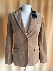 Ralph Lauren 2-Button Corduroy Blazer Jacket Beige Camel size 8 New with tags - Picture 1 of 14