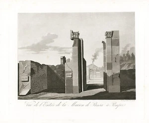 1830 Grabado de la Casa de Pansa en Pompeya - Imagen 1 de 3
