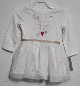 Cat & Jack Infant Toddler Girls Size 12 Months Long-Sleeve Dress Holidays Theme - Picture 1 of 5