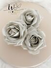 SET OF 3 SNOW EFFECT Christmas Tree Decoration Blush Pink Nude Clip on Roses