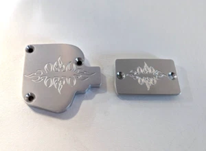 YAMAHA BANSHEE THUMB THROTTLE TOP & FRONT BRAKE RES TOP - FLAME - Picture 1 of 6