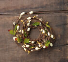 Pip Berry Candle Ring 1.5 inch Ivory & Pale Green Country Floral Decor
