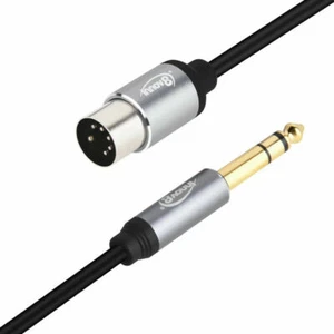 5 pines DIN macho MIDI a 6,35 mm TRS macho conector audio cable estéreo 100 cm - Imagen 1 de 3