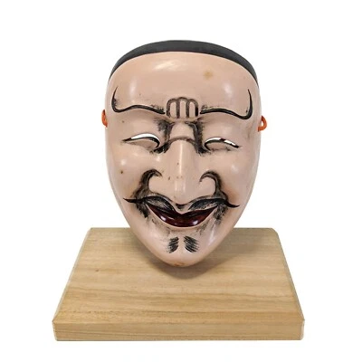 Máscara Bugaku Jikyu: Máscara de cerámica tradicional vintage de alta calidad Tobe-Yaki Ware Foto 1 de 4