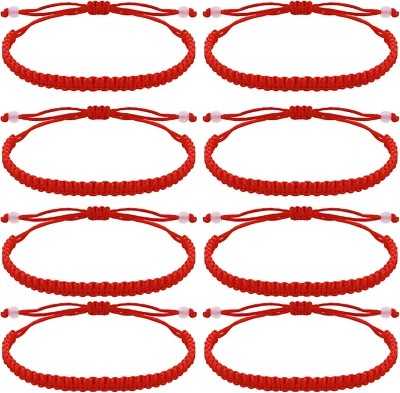8 Stück Rote Schnur Armband Rotes Armband Schutz Schutzamulett Armband Handgefer - Bild 1 von 4