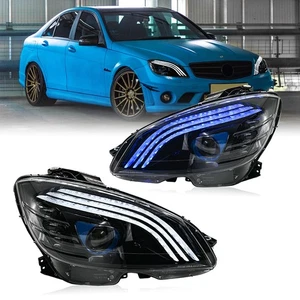 Full LED Headlights For Benz 2008-2011 W204 C-Class C300 Head Lamps Assembly - Picture 1 of 20