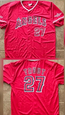 Красная футболка MLB Los Angeles Angels AL MVP Mike Trout No27 размер XL SGA SDCCU для взрослых - Изображение 1 из 4