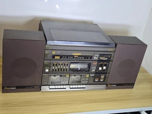 Vintage QUESTAR MICRON HF 7000 Twin Cassette Deck FM Radio Phono AUX HiFi System - Picture 1 of 23