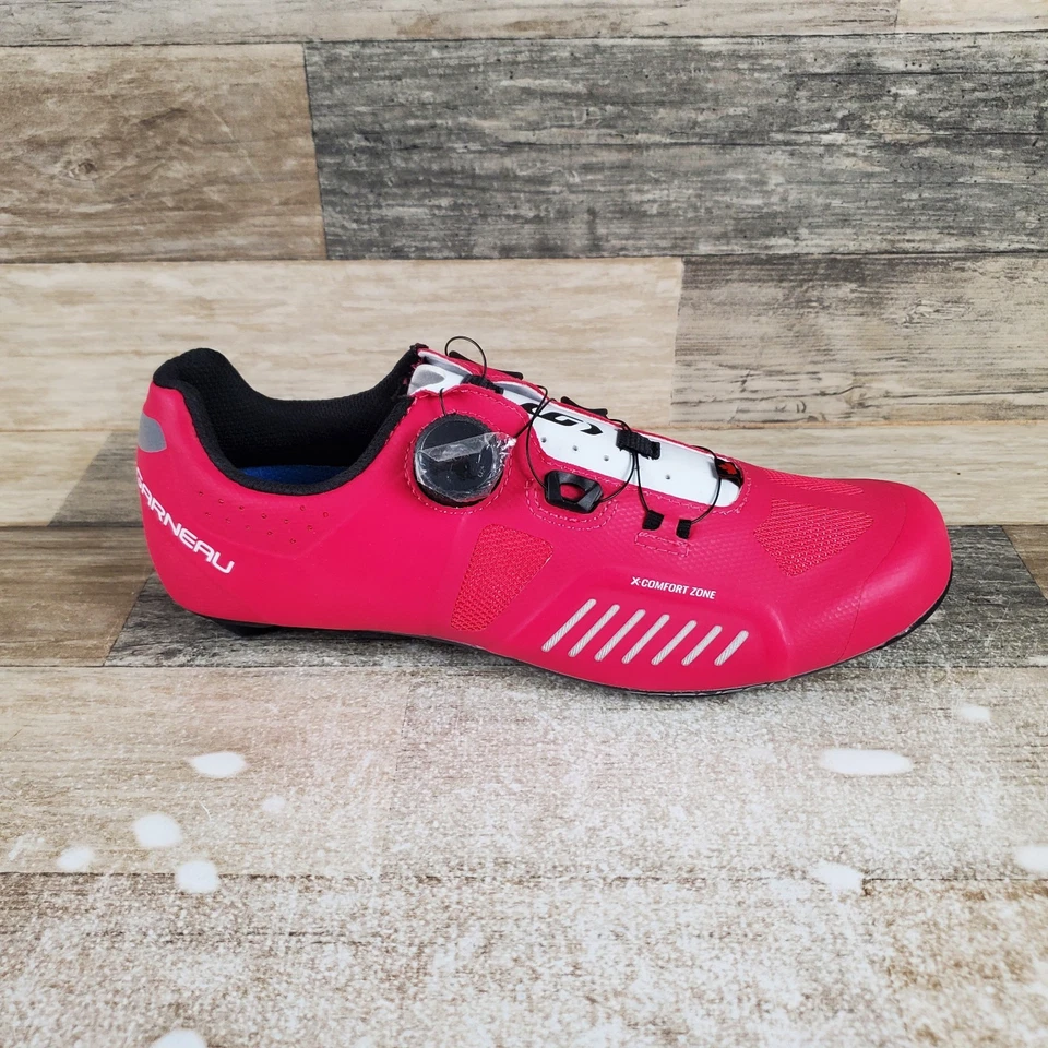 Zapatos de ciclismo Garneau Carbon XZ para mujer talla 9,5 sistema de esfera rosa parte superior baja Foto 1 de 4