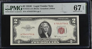 1953C $2 Legal Tender Note Fr-1512 PMG67 Superb Gem EPQ - Picture 1 of 2