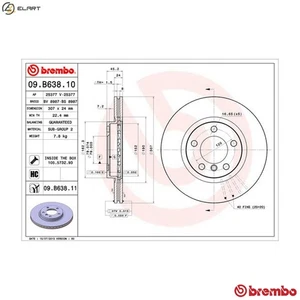 2x BRAKE DISC 09.B638.11 FOR MINI COUNTRYMAN/COOPER PACEMAN/HATCH/PEQUENO 1.6L - Picture 1 of 10
