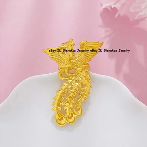 Pure 999 24K Yellow Gold Women Flying Phoenix Wedding Ring 3.6-4g US Size 6/7/8 - Picture 1 of 5