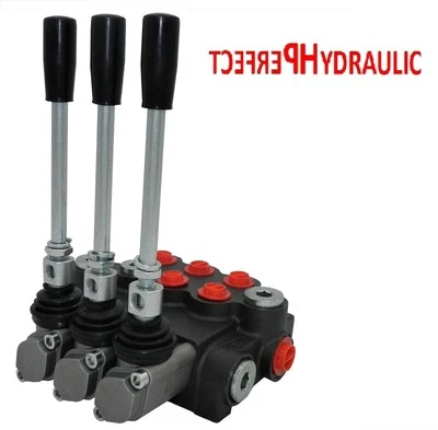 3 Bank Hydraulic Directional Control Valve 21gpm 80L Double Acting Cylinder ex - Image 1 of 3