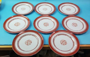 8 Vintage Copeland Spode Heritage Rot Neu Stein Essteller Adler 10" - Bild 1 von 11