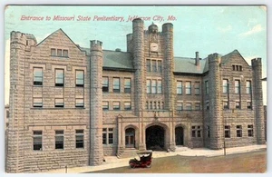 1912 ENTRADA PENITENTARIA ESTATAL JEFFERSON CITY MISSOURI PRISIÓN CÁRCEL POSTAL - Imagen 1 de 2