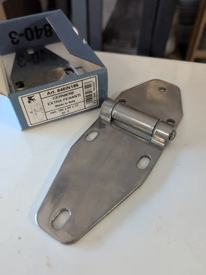 x2 Cerniere Extra Pesanti Acciaio Inox mm 186x65x72 Made In Italy - Immagine 1 di 4