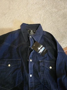 THUNDER MENS BUTTON DOWN XL DENIM BLUE SHIRT NEW - Picture 1 of 2