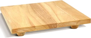 Wood Butcher Block Cutting Board with Feet for Kitchen, 11.8 Inch Square Choppin - Picture 1 of 12