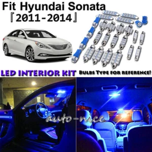 10x Blue LED Interior Lights Bulbs Package Kit For 2012 2013 2014 Hyundai Sonata - Picture 1 of 9