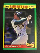 1988 Fleer Baseball’s Best Sluggers vs Pitchers #6 Jose Canseco - Oakland A’s