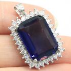 100% Real 925 Sterling Silver Pendant Lovely 6g Purple Spinel CZ Females 31x19mm