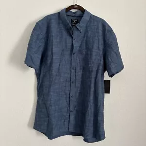 NWT Hurley Men's Size XL Blue Classic Fit Short Sleeve Button Down Shirt - Imagen 1 de 5
