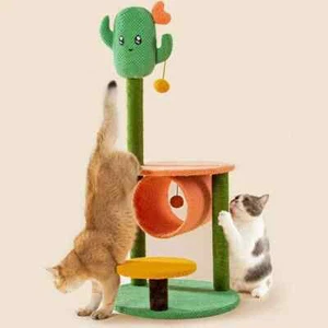 Cactus Cat Climbing Frame Cat Scratch Post Jumping Platform Kitty Kitten Cat - Picture 1 of 3