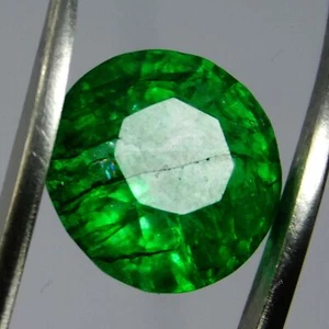 Piedra preciosa suelta colombiana verde corte redondo esmeralda natural certificada de 6,32 quilates - Imagen 1 de 11