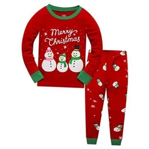 Little Boys Girls Christmas Pajamas for Toddler Clothes Set 8 Years A-snowman - Picture 1 of 8