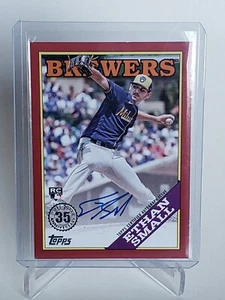 2023 Topps Series 1 Ethan Small 1988 Topps Baseball Auto Red #88BA-ES 10/25 - Picture 1 of 6