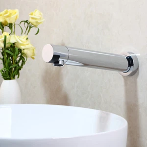 Grifo mezclador cromado de baño grifo automático sensor de mano grifo táctil montado en pared - Imagen 1 de 7