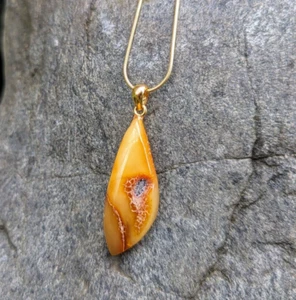 Colgante de piedras preciosas ámbar báltico natural de regalo de lujo chapado en oro plata 925 - Imagen 1 de 7