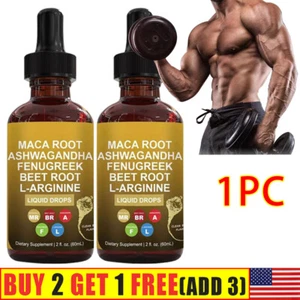 Maca Root Drops-Maca Root Ashwagandha Fenugreek Beet Root L-Arginine - 60ml - Bild 1 von 11